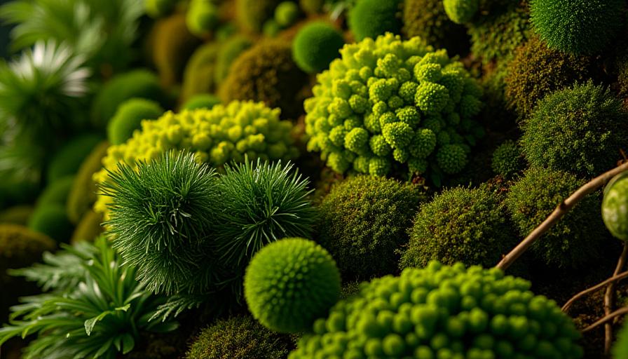 Large preserved moss wall installation