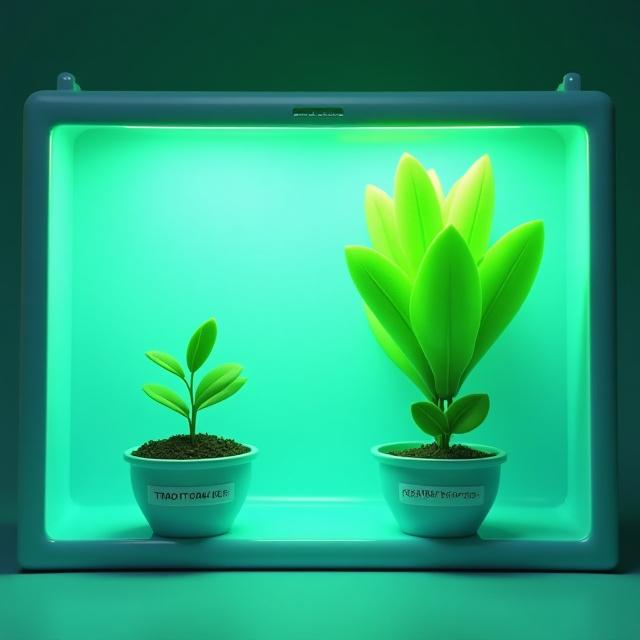 Comparison chart showing soil vs hydroponic growth